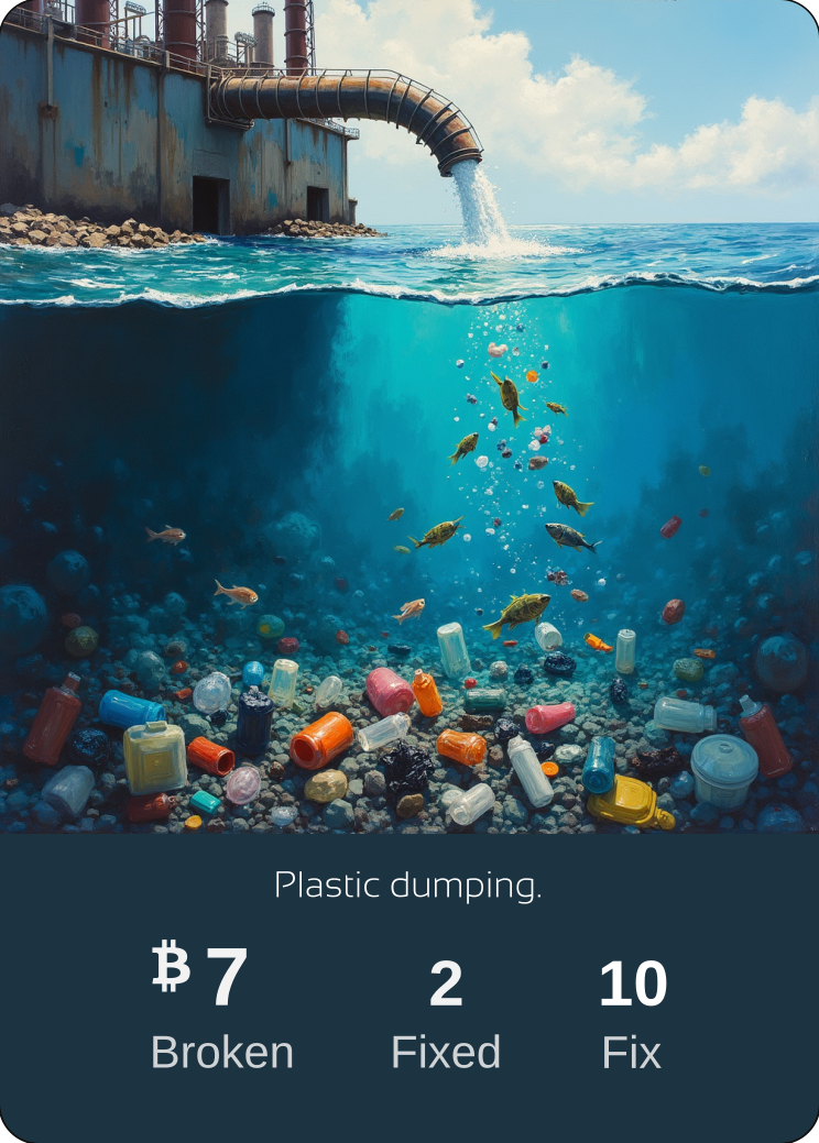 Plastic Dumping in Ocean card art